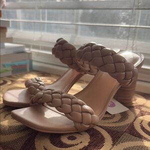 Target “A New Day” Tan Braided Women's Heels Size 6.5